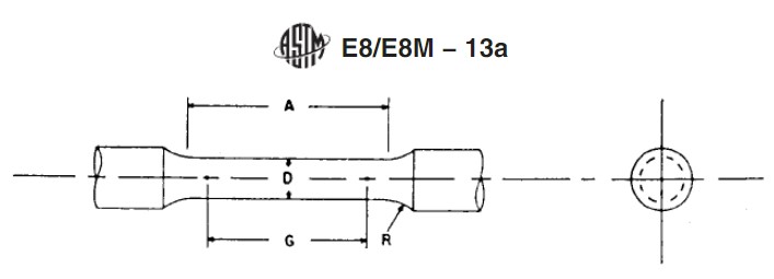 Spesimen Uji Tarik Bentuk Round Bar Berdasarkan ASTM E8